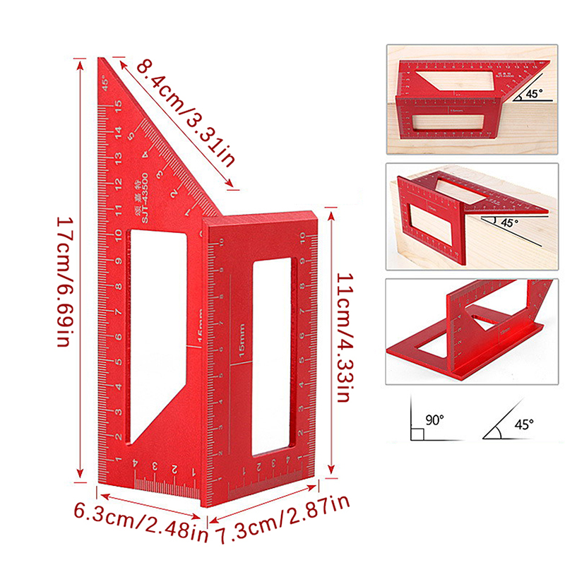 Workshop Tools For Carpentry - مسطرة زاوية متعددة الوظائف 45 و90