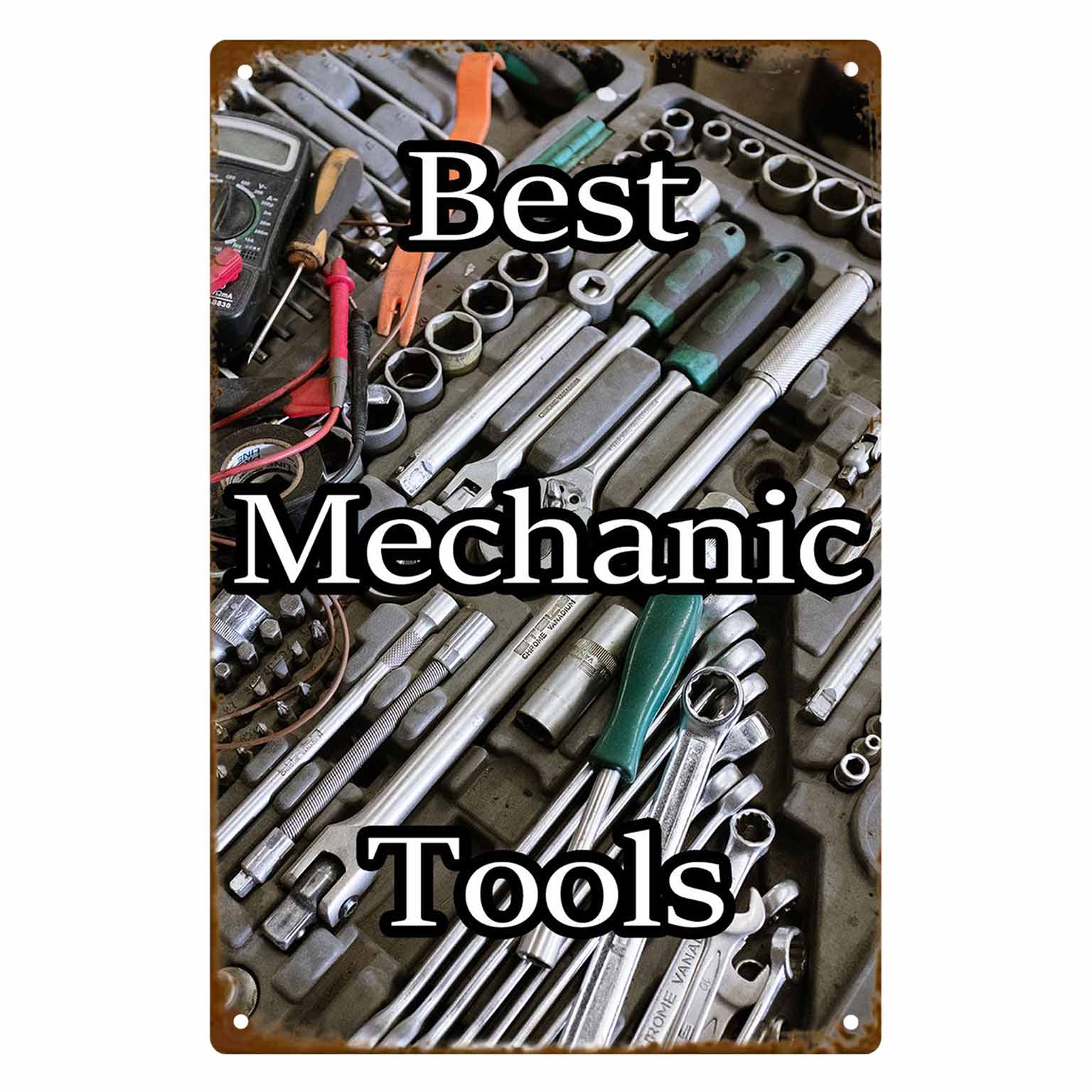Best Tools For Workshop - لافتة معدنية مسطحة ثنائية الأبعاد بتصميم