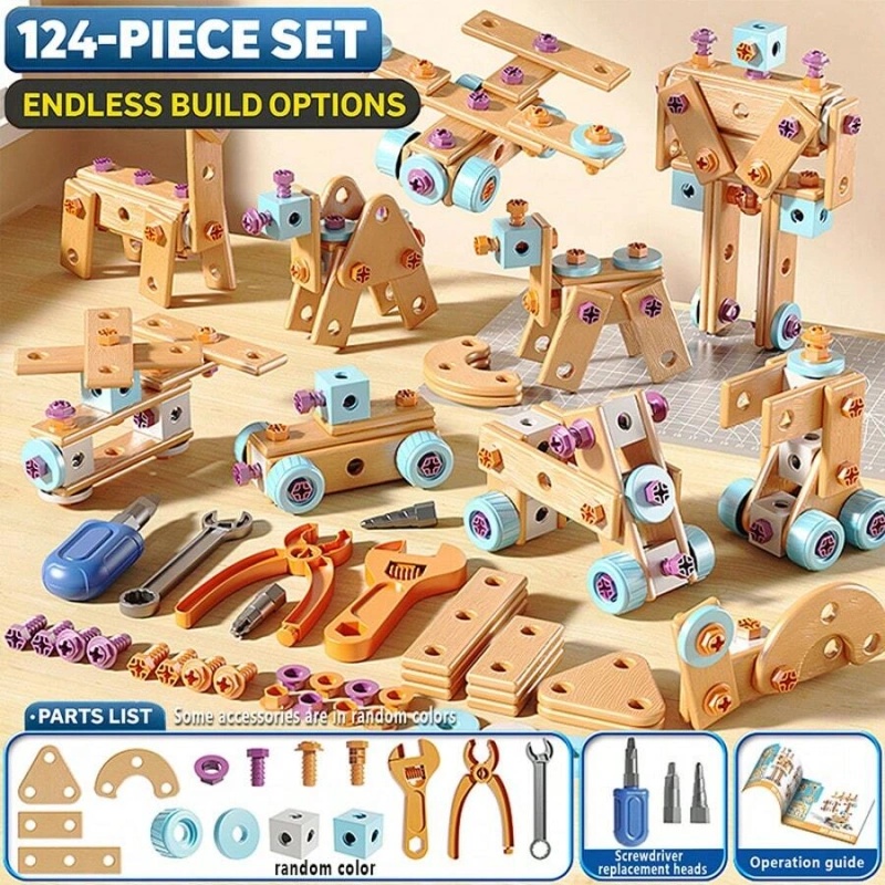 Tools Workshop Kids - مجموعة أدوات بناء خشبية للأطفال مكونة