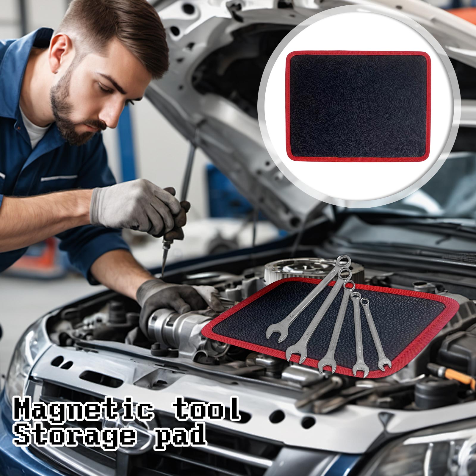Magnetic Parts Tray - حامل أدوات مغناطيسي مرن حصيرة لمفاتيح