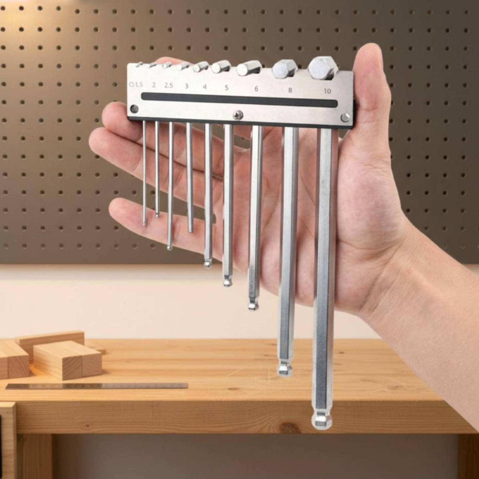 Workshop Tools Wall - حامل مفاتيح سداسية معدني يثبت على