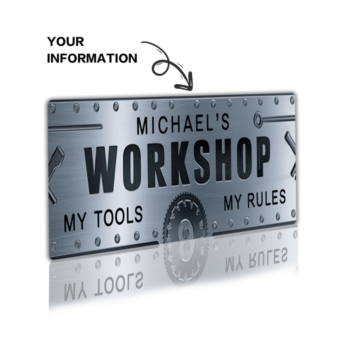 لافتة ألومنيوم مخصصة للورشة مق - مراجعة Workshop Tools And Names وسعره