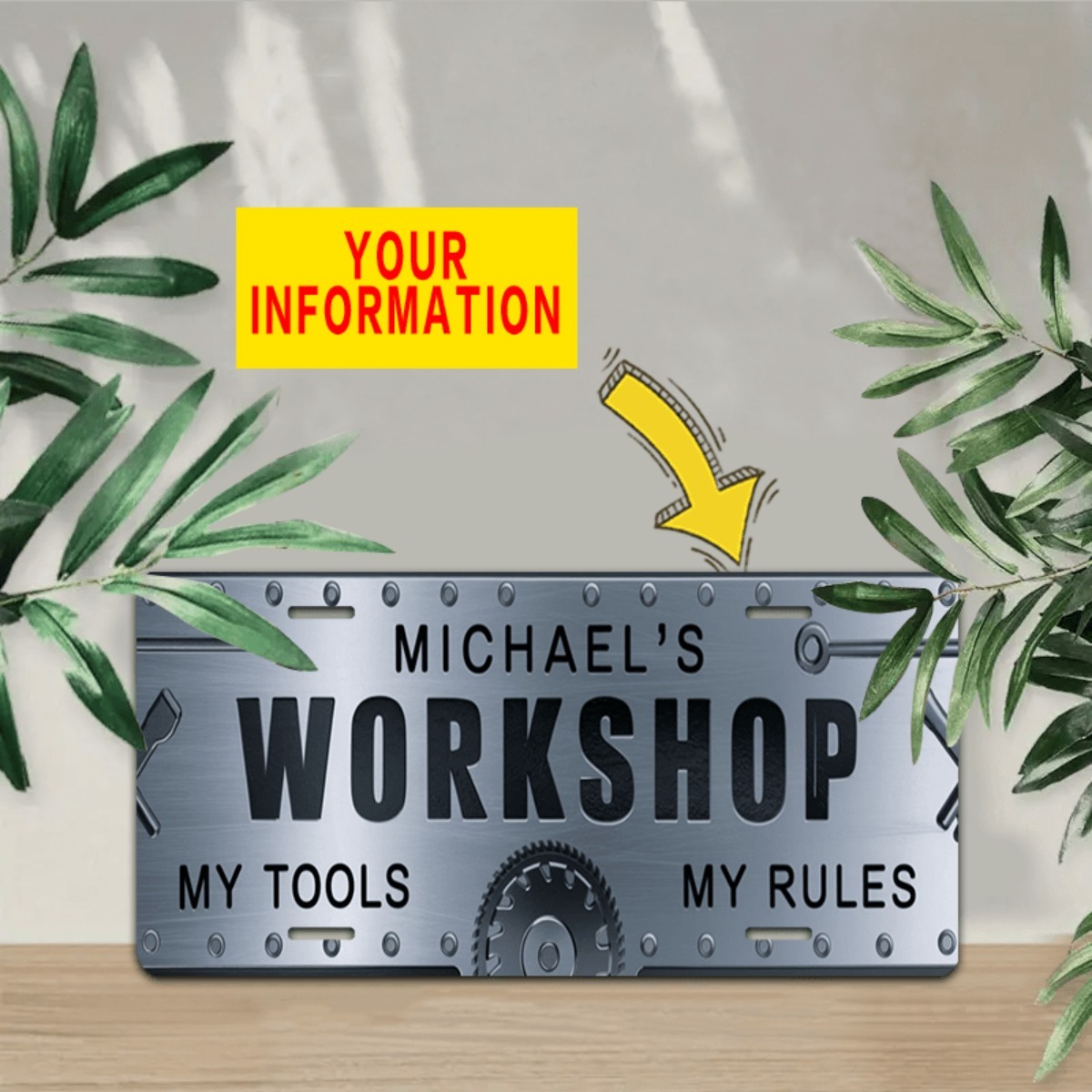 لافتة ألومنيوم مخصصة للورشة مق - مراجعة Workshop Tools And Names وسعره